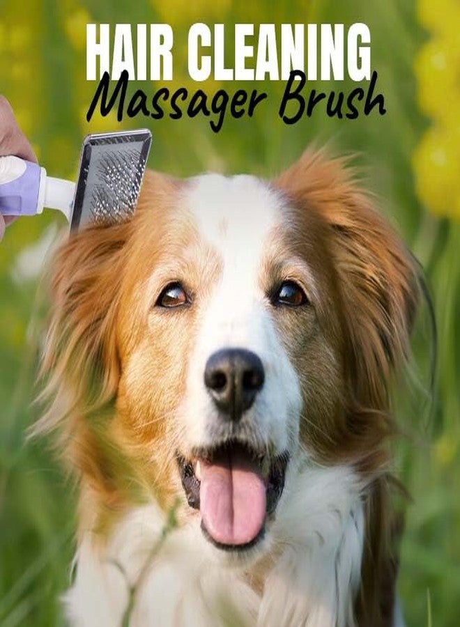 فولي فرشاة تنظيف شعر الحيوانات الأليفة ذاتية التنظيف بالكامل للكلاب والقطط والجراء | أداة إزالة شعر الحيوانات الأليفة | فرش تنظيف الشعر لجميع الحيوانات الأليفة (عبوة من قطعة واحدة) - Image 3